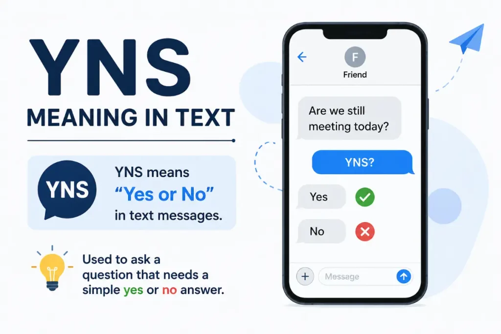 YNS Meaning in Text explained with a simple text message example.