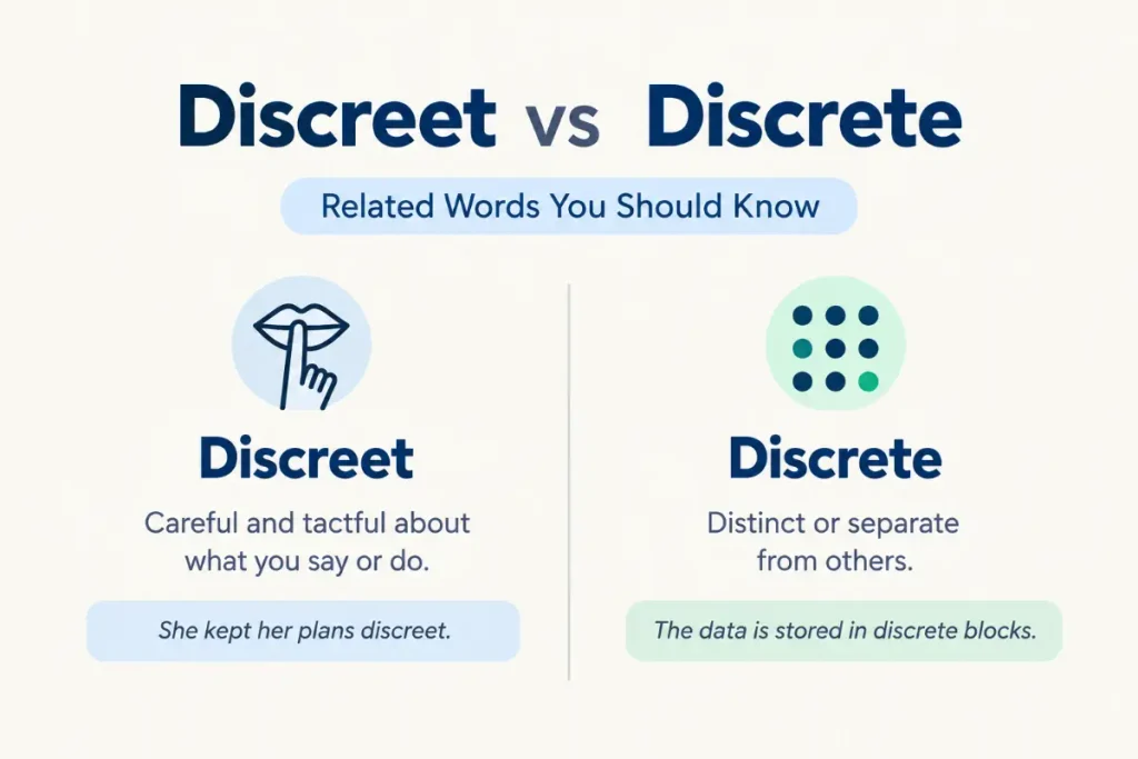 Discreet vs Discrete: Related Words You Should Know