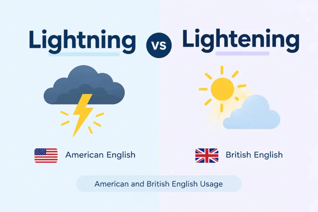 Lightning vs Lightening: American and British English Usage for clear word-choice comparison.