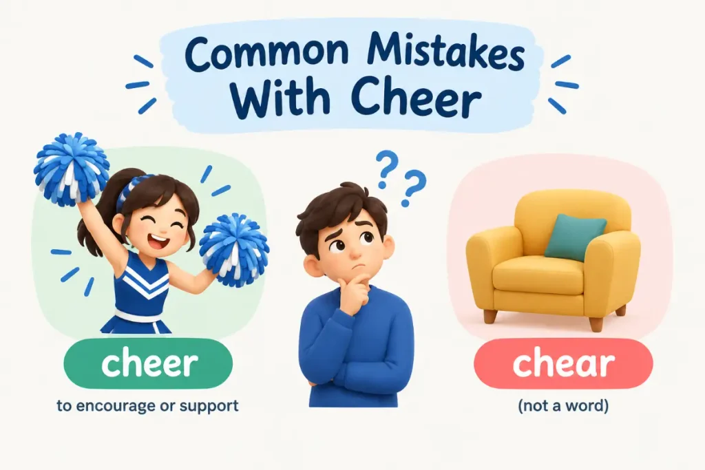 Common Mistakes With Cheer: cheer vs chear explained clearly.