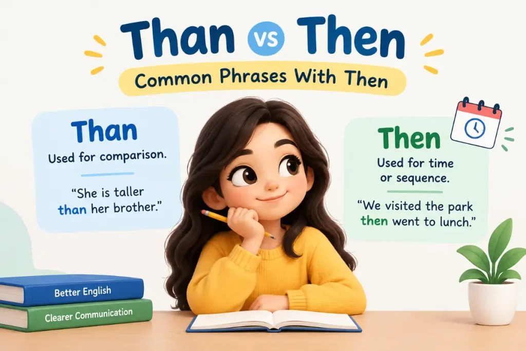 Than vs Then: common phrases with then explained clearly.