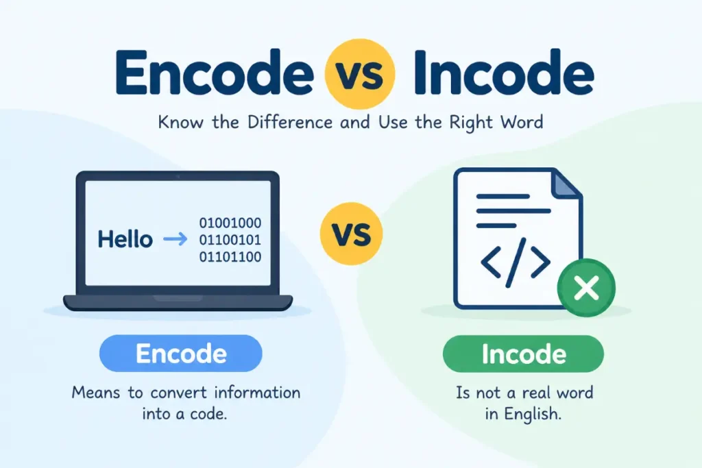 Encode vs Incode: Which Is Correct? A 2026 Usage Guide
