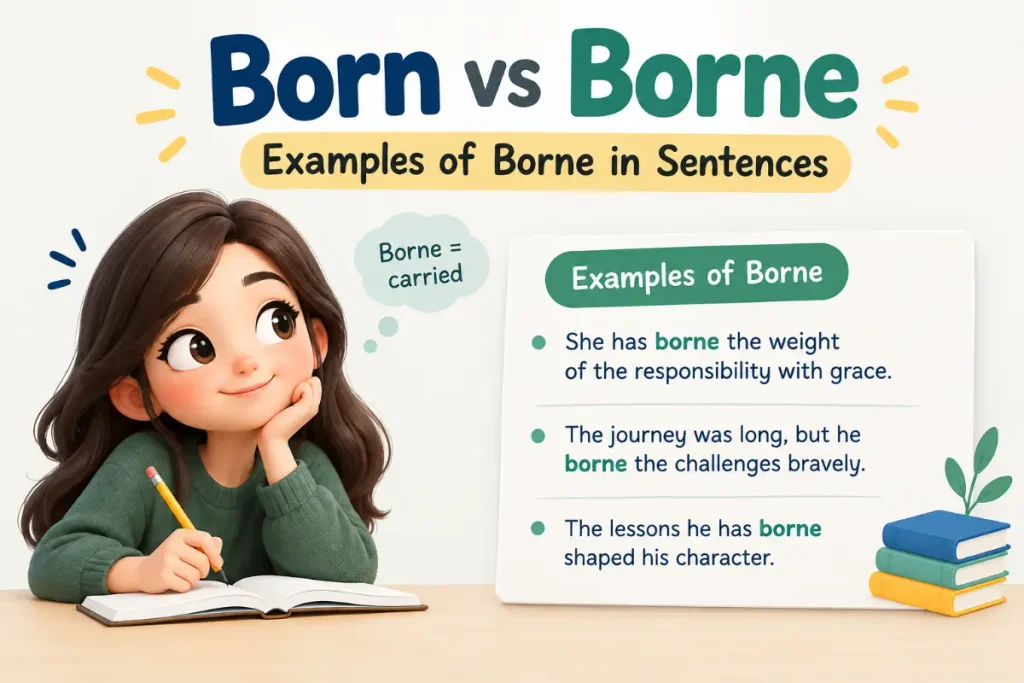 Born vs Borne: examples of borne in sentences.
