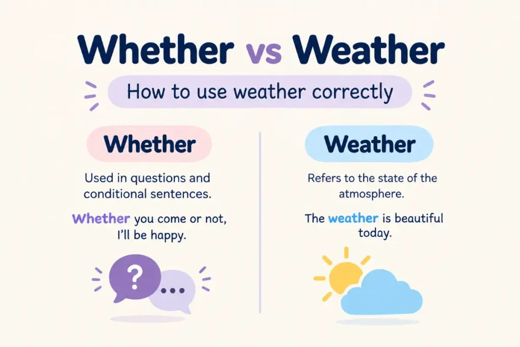 Whether vs weather: How to use weather correctly.