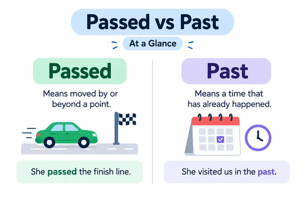Passed vs Past explained with clear examples and usage at a glance.