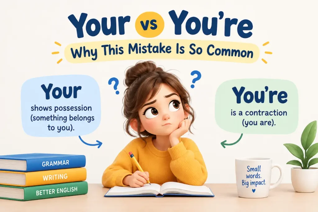 Your vs You're explained: why this grammar mistake is so common.