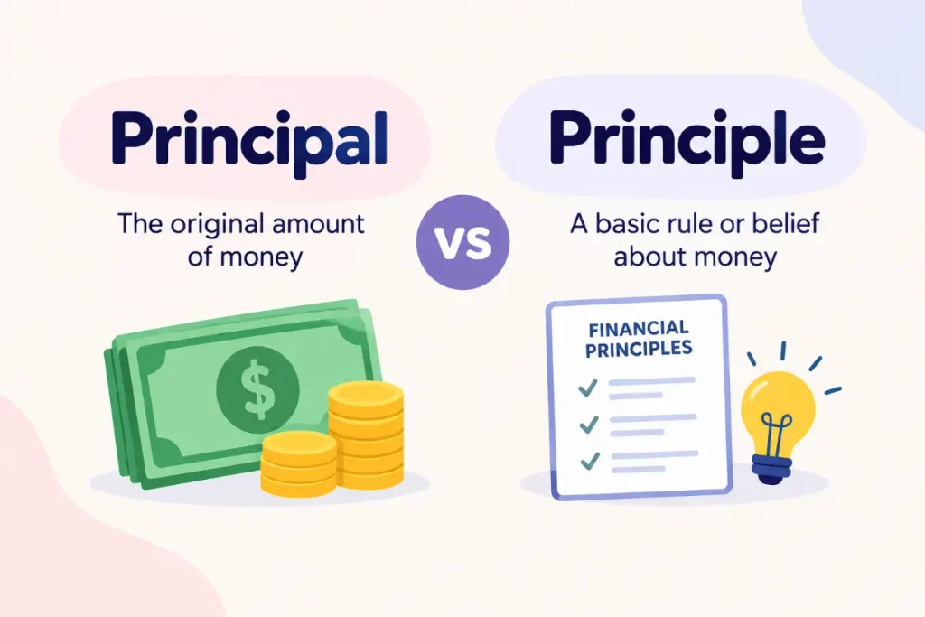 Principal vs Principle explained through a clear finance example.