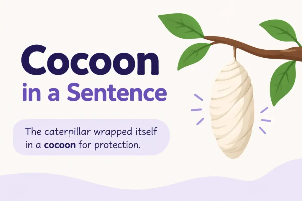 Cacoon or Cocoon: Learn the correct spelling of cocoon with a simple example sentence.