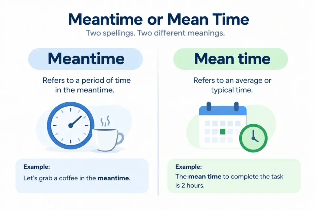 Meantime vs Mean: The Simple Grammar Guide (2026)