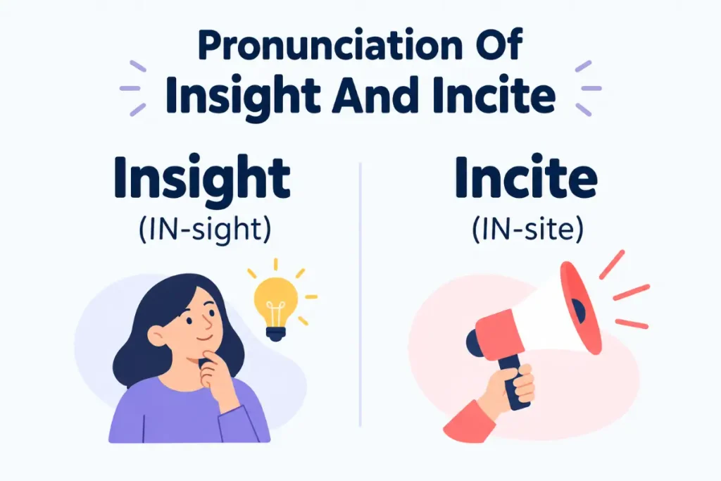 Insight vs Incite pronunciation guide for clear grammar usage.