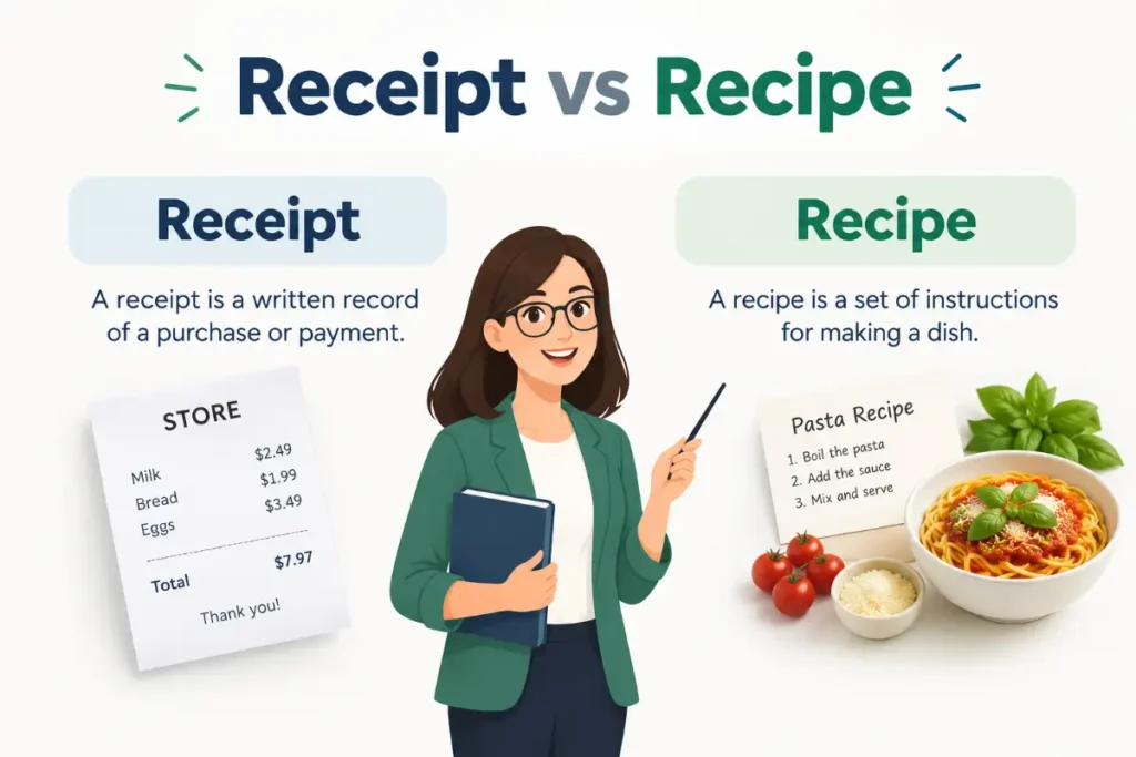 Receipt vs Recipe: What’s the Difference? (2026 Guide)