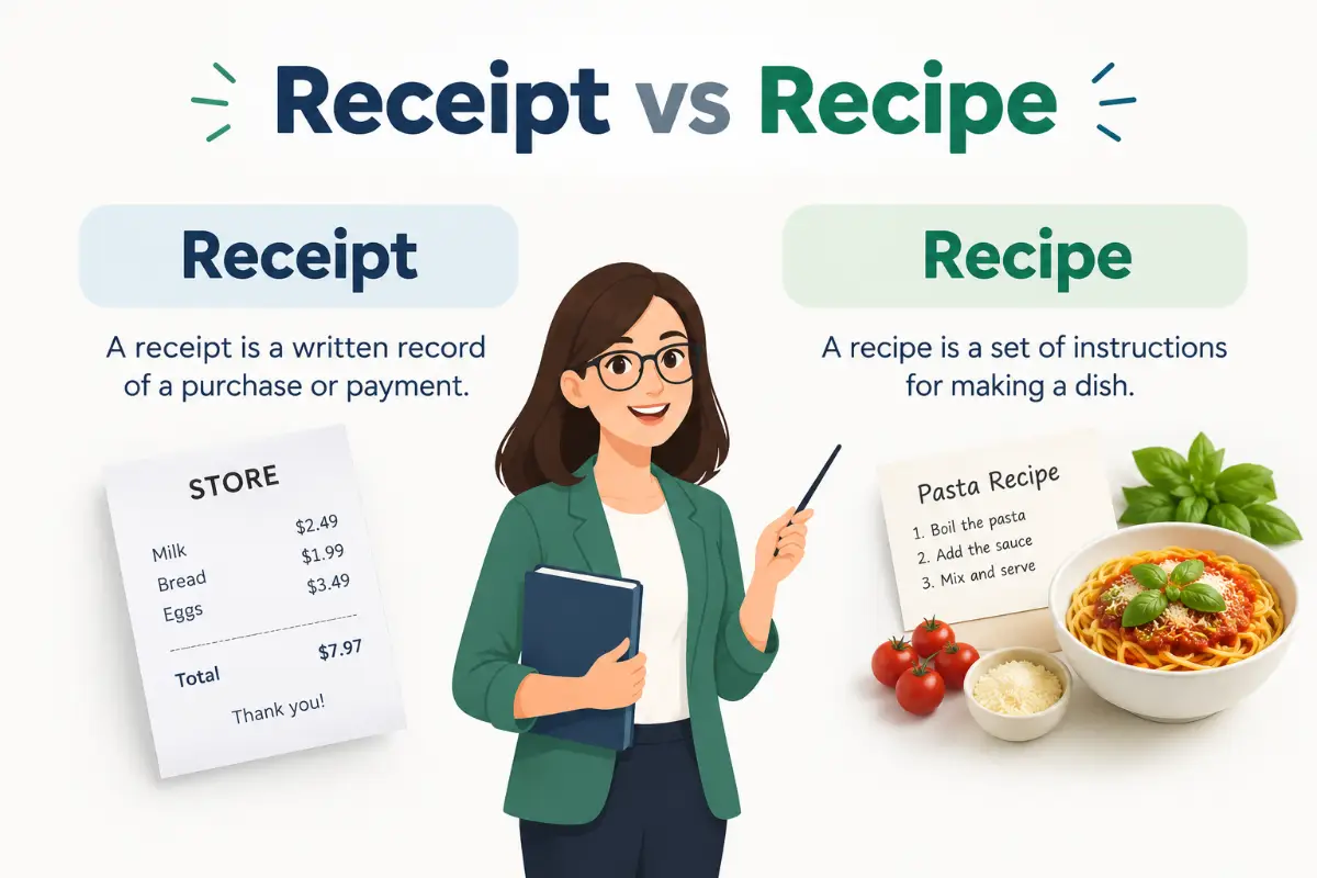 Receipt vs Recipe: What’s the Difference? (2026 Guide)