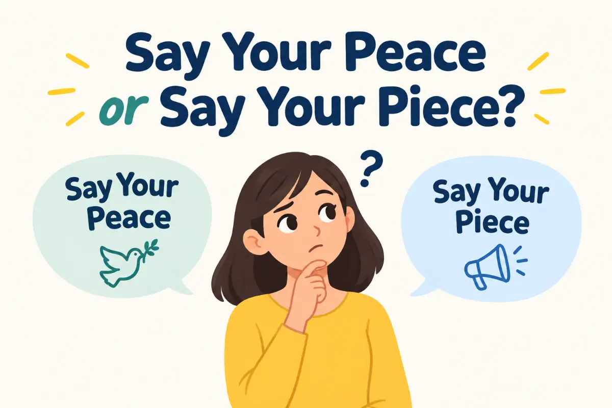 Say Your Peace or Say Your Piece? Meaning & Difference (2026)