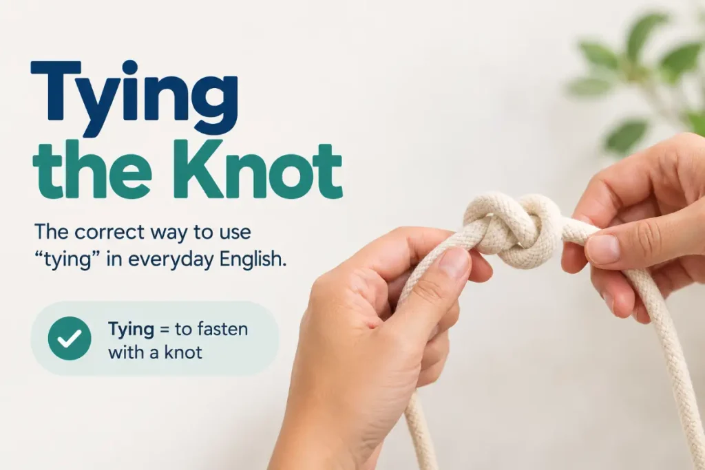 Tieing or Tying: Learn the correct spelling of tying the knot.