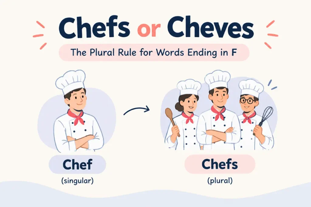Chefs or Cheves: The plural rule for words ending in F.