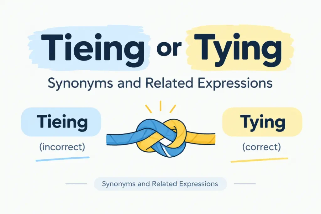 Tieing or Tying: Synonyms and Related Expressions