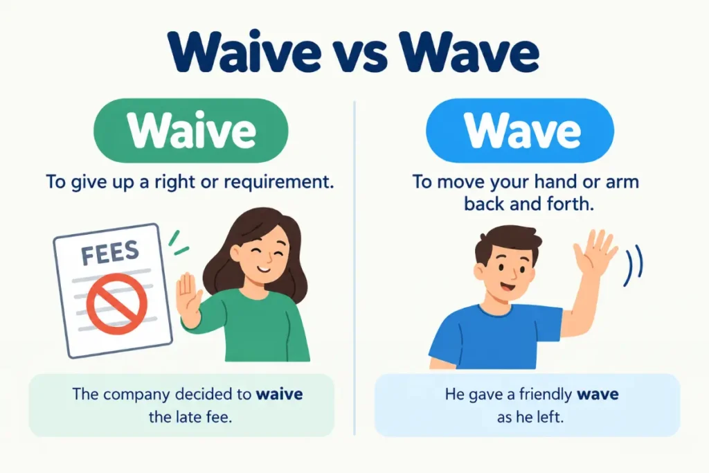 Waive vs Wave: 7 Easy Rules to Get It Right (2026)