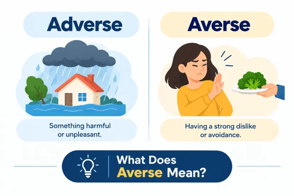 Adverse vs Averse: clear comparison of meaning and usage.