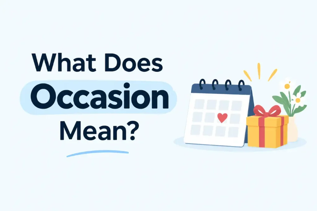 What Does Occasion Mean – a simple illustration of a calendar and gift for learning English vocabulary