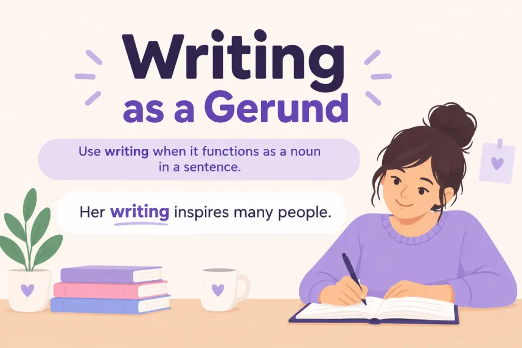 Writing or Writting: Learn how writing works as a gerund in English grammar.